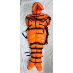 New unisex bondage shiny nylon winter overalls wet look down suit DS115PE000b customized